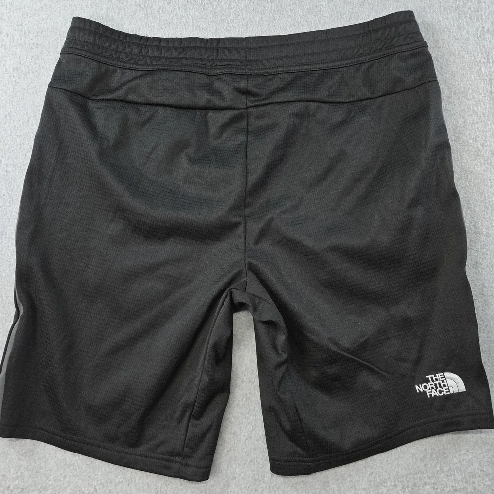 The North Face Shorts Mens‎ L Black Fleece Polyester Elastic Waist 10in